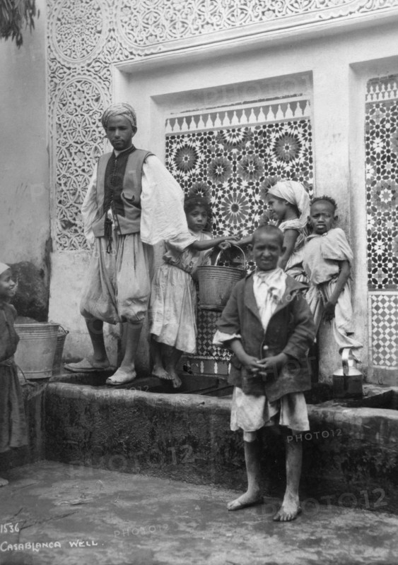 People at a well, Casablanca, Morocco, c1920s-c1930s(?). Artist: Unknown