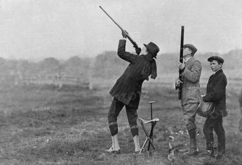 King Manuel II of Portugal shooting at Windsor, Berkshire, 1909. Artist: Unknown