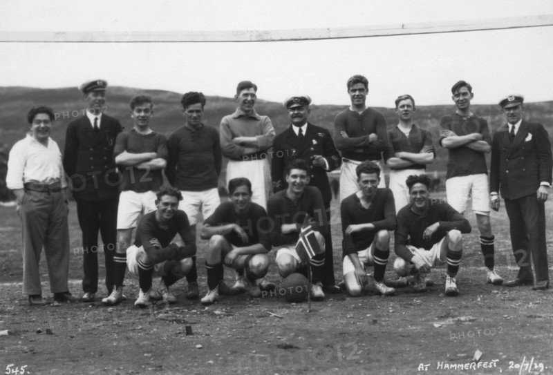 Football team, Hammerfest, northern Norway, 20th July 1929. Artist: Unknown