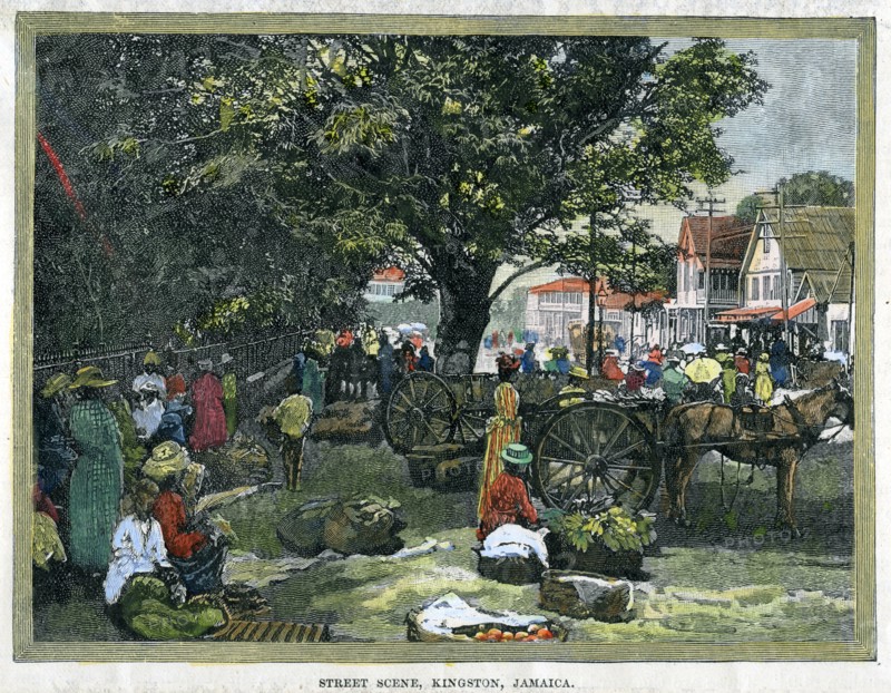 'Street scene, Kingston, Jamaica', c1880. Artist: Unknown