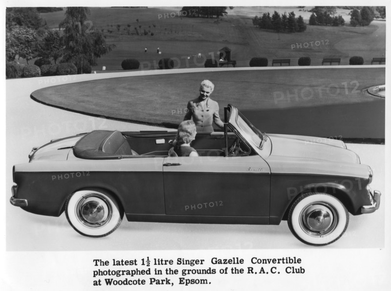 Singer Gazelle convertible, Woodcote Park, Epsom, Surrey, c1956-c1963. Artist: Unknown