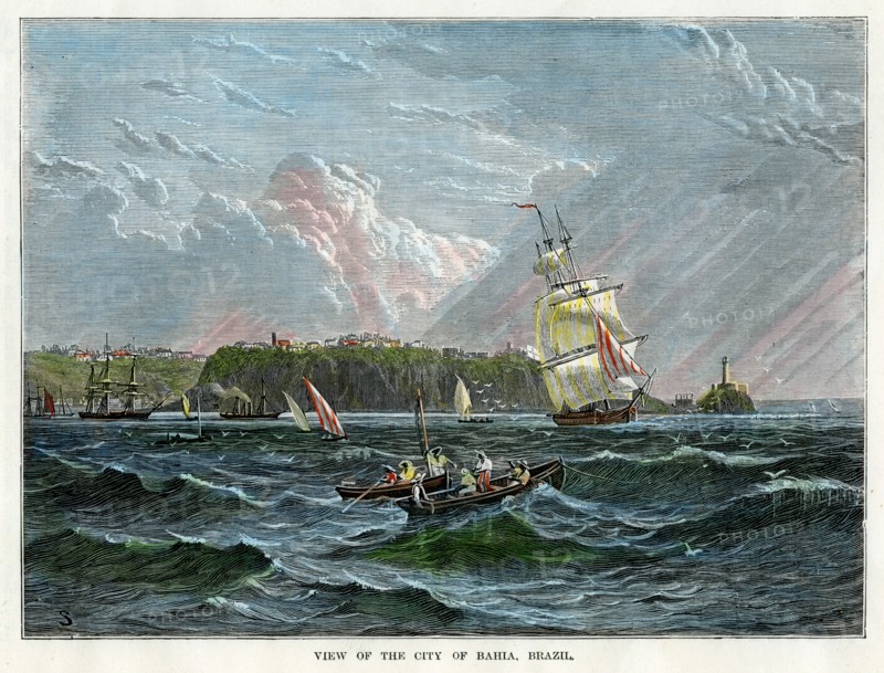 View of the city of Bahia, Brazil, c1880. Artist: Unknown