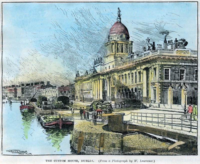 'The Custom House, Dublin', Ireland, c1890.Artist: Warwick Goble