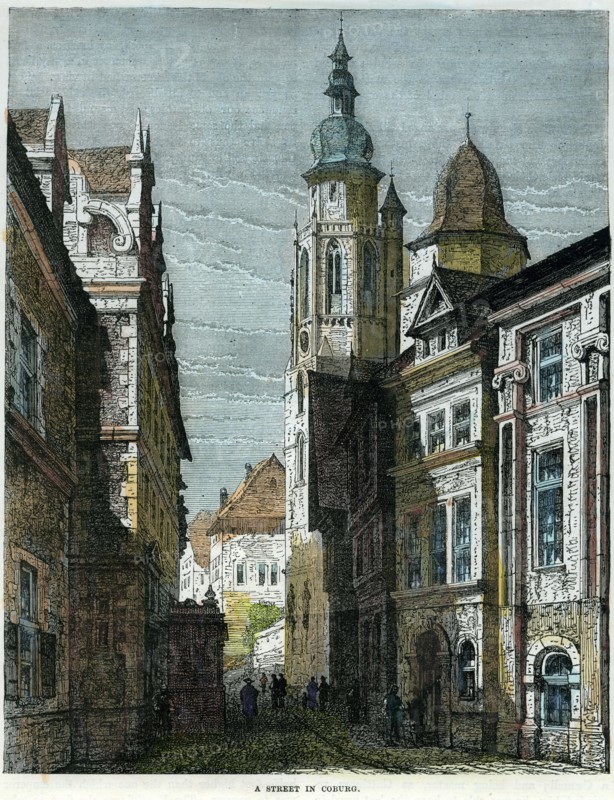 A street in Coburg, Bavaria, Germany, c1880. Artist: Unknown