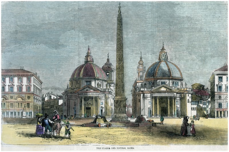 'The Piazza del Popolo, Rome', Italy, c1880. Artist: Unknown