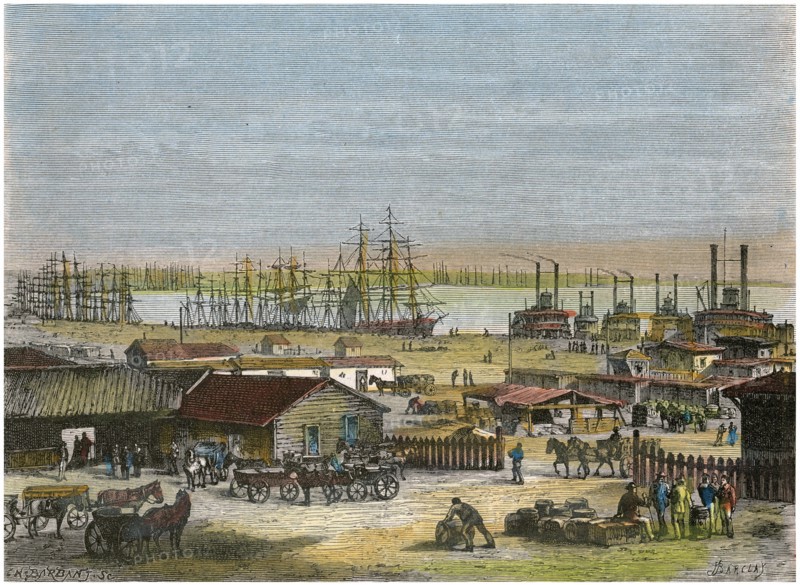 Mississippi River, New Orleans, Louisiana, USA, c1880. Artist: Barbant
