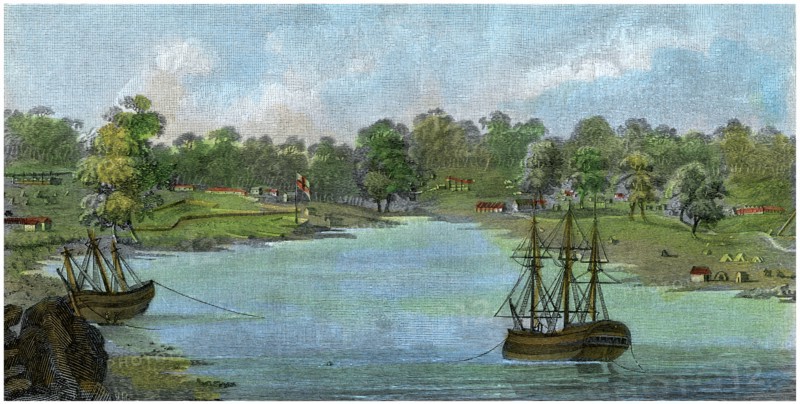 Sydney Cove, New South Wales, Australia, 20 August 1788 (c1885). Artist: Unknown