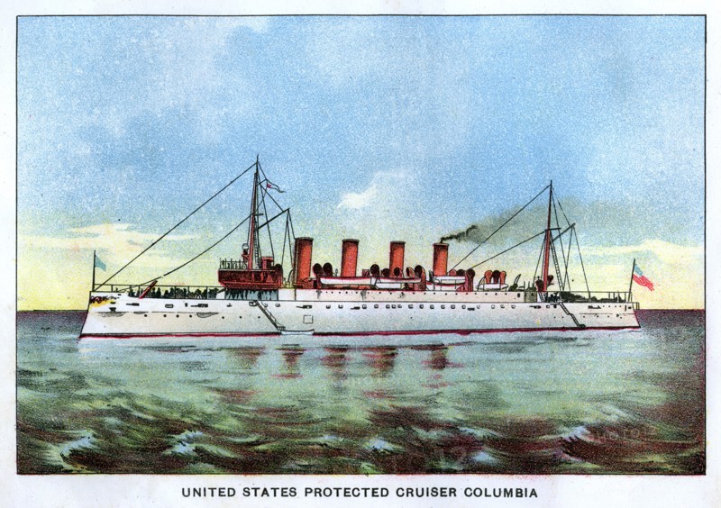 'United States Protected Cruiser 'Columbia'', c1890s. Artist: Unknown