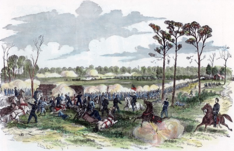 Battle of Shiloh, Tennessee, American Civil War, 6 April 1862. Artist: Unknown