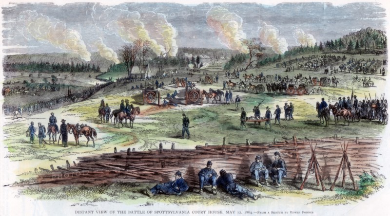 Battle of Spotsylvania Court House, Virginia, American Civil War, 12 May 1864. Artist: Unknown