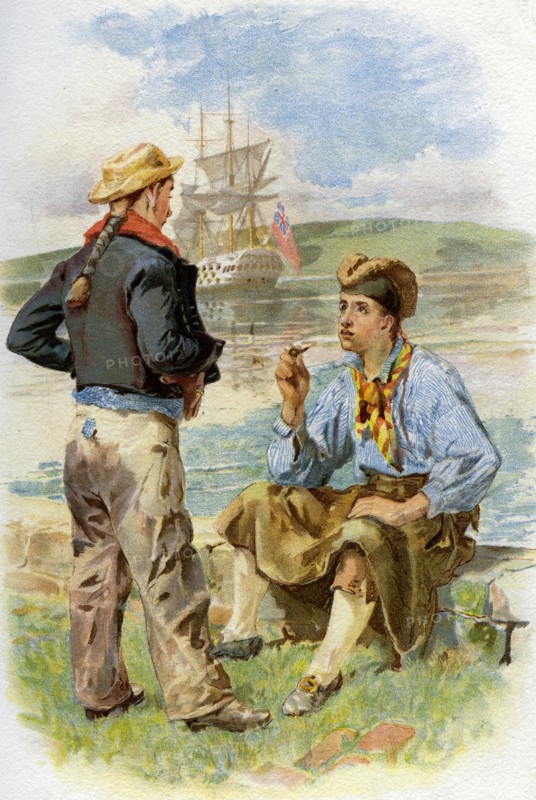 Royal Navy sailors, 18th century (c1890-c1893). Artist: Unknown