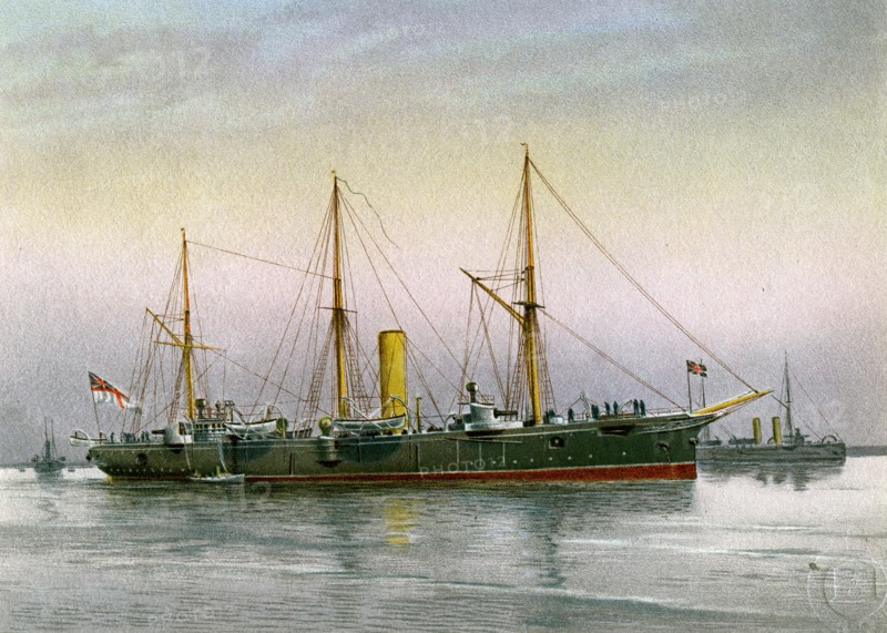HMS 'Mohawk', Royal Navy 3rd class cruiser, c1890-c1893. Artist: Unknown