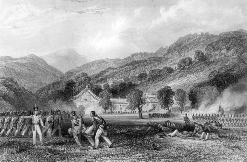 'Joss-House, Chapoo, Death of Colonel Tomlinson', China, 1842 (c1857). Artist: Thomas Abiel Prior