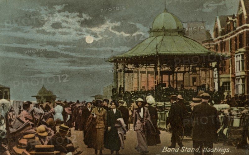 Band stand, Hastings, Sussex, c1914.Artist: Milton