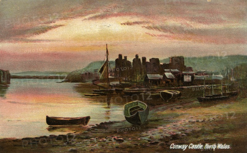 Conway Castle, Caernarvonshire, North Wales, late 19th or early 20th century.Artist: Langsdorff and Co
