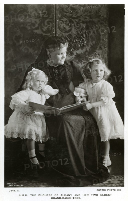 The Duchess of Albany and her two eldest granddaughters, c1910(?).Artist: Speaight