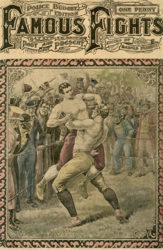 'The second fight between Bendigo and Ben Caunt', 1838 (late 19th or early 20th century).Artist: Pugnis