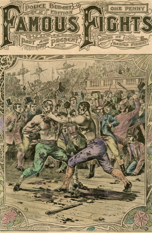 'The first fight between Tom Spring and Jack Langan', 1824 (late 19th or early 20th century). Artist: Unknown