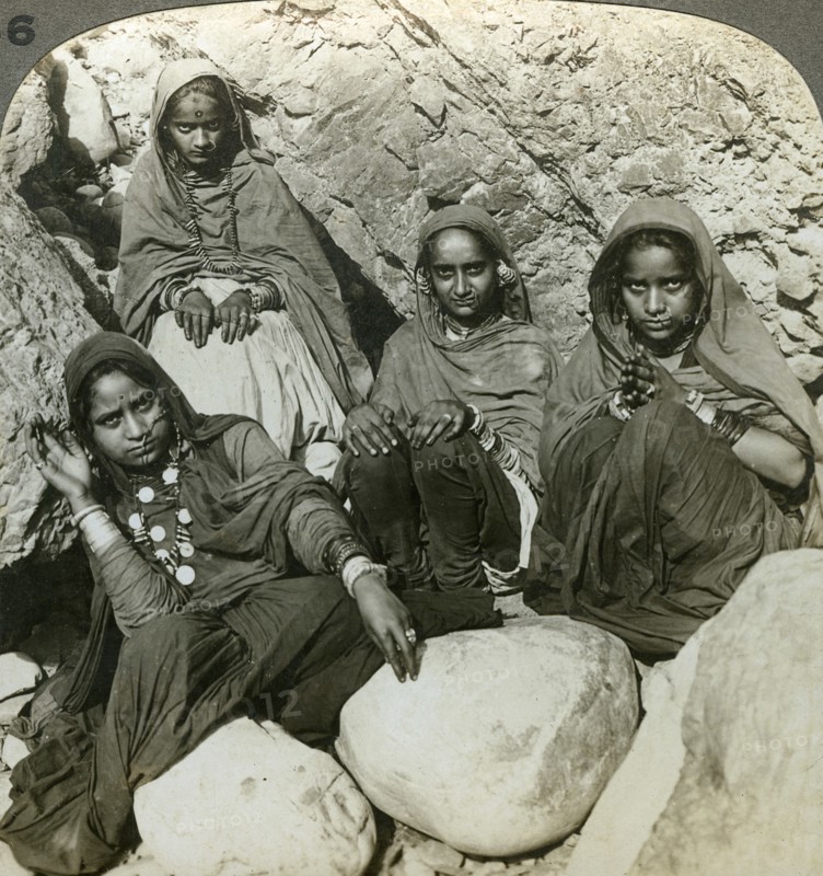 Native 'Bhujji' girls, River Sutlej, Himalayas, India, c1900s(?).Artist: Underwood & Underwood