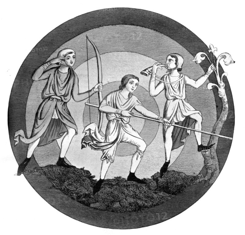 Hunting costume, 13th century, (1910). Artist: Unknown