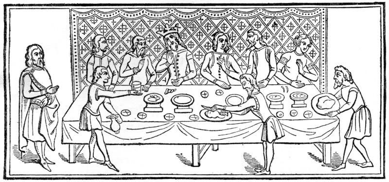 A king at dinner, (1910). Artist: Unknown