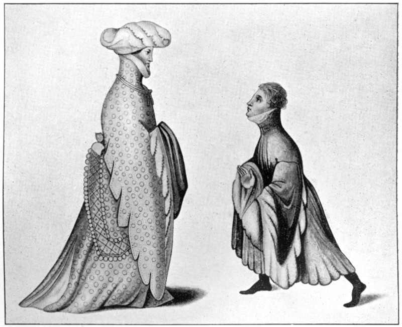 Examples of the houppelande, 14th century, (1910). Artist: Unknown