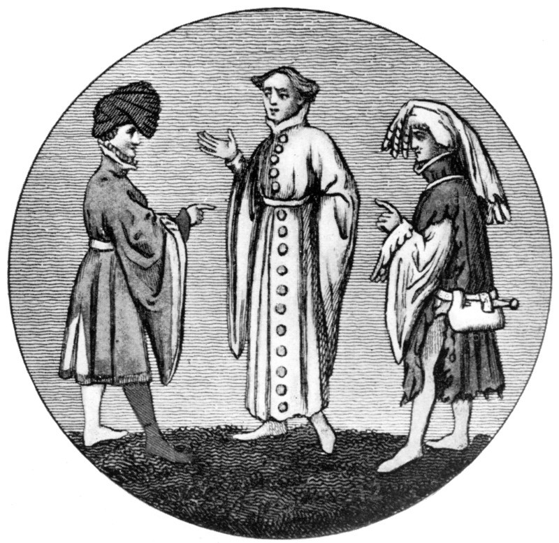 Male dress, late 14th century, (1910). Artist: Unknown