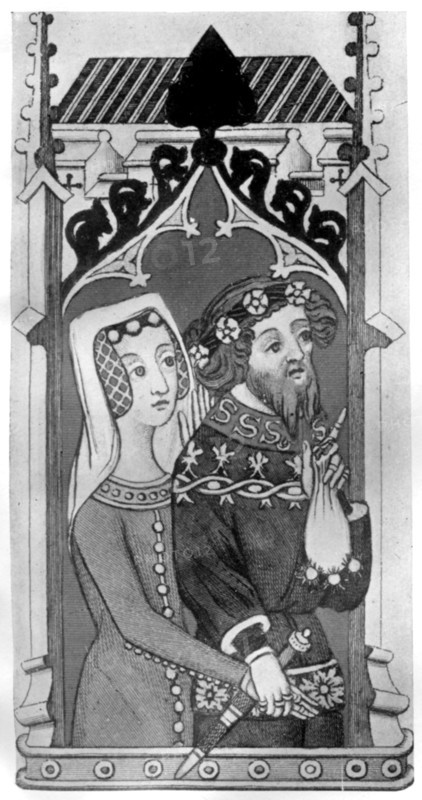 Johannes Gyniford and his wife, late 14th century, (1910). Artist: Unknown