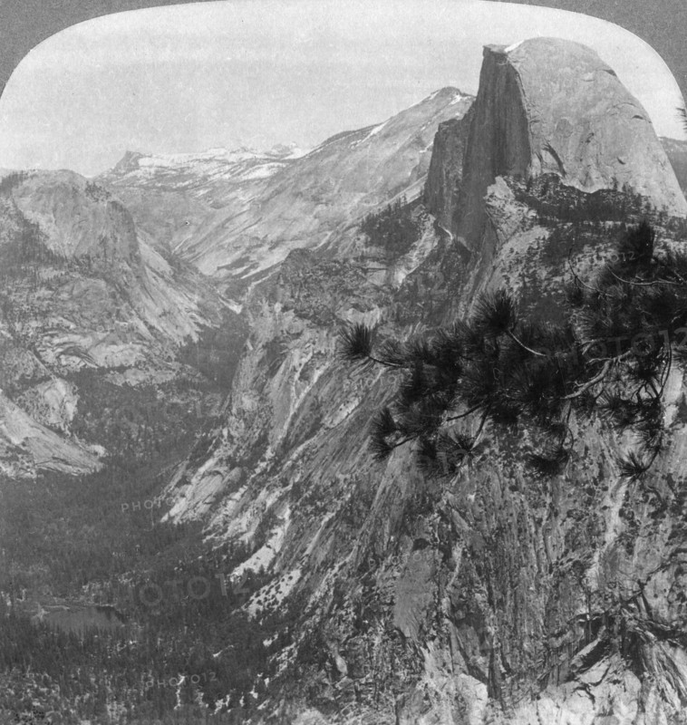 Mirror Lake, Half Dome and Clouds Rest, Yosemite Valley, California, USA, 1902. Artist: Underwood & Underwood