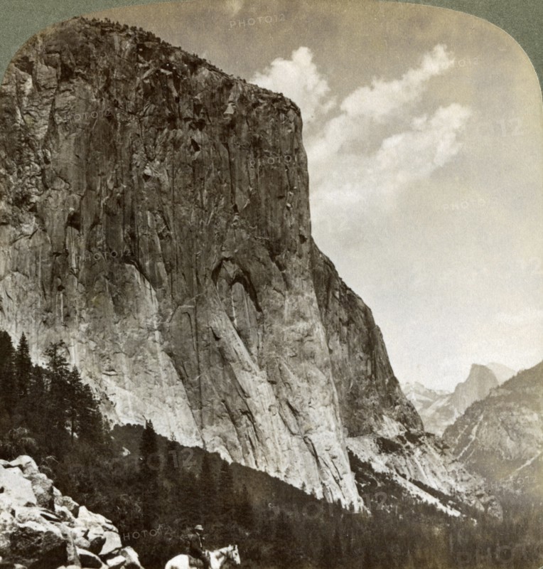 El Capitan and Half Dome, Yosemite Valley, California, USA, 1902. Artist: Underwood & Underwood