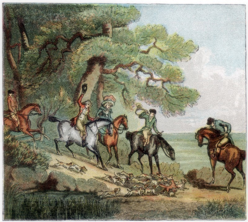 The kill, fox hunting, 1787 (1890). Artist: Unknown