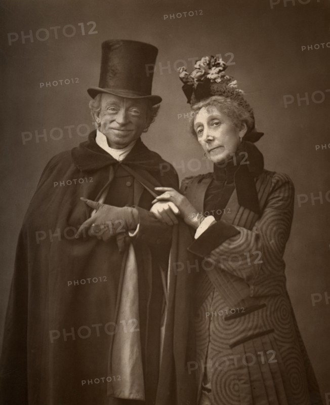 American actors James Lewis and Ann Gilbert in 'A Night Off', 1886. Artist: Barraud