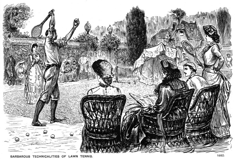 'Barbarous Technicalities of Lawn Tennis', 1882 (1891). Artist: George du Maurier