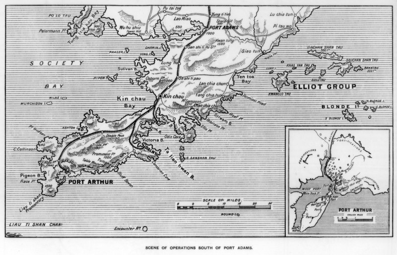 Scene of operations south of Port Adams, Manchuria, Russo-Japanese War, 1905. Artist: Unknown