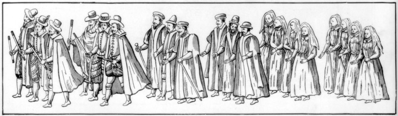'The faithful subjects who led the procession at Elizabeth's funeral', 1603 (1901). Artist: Unknown