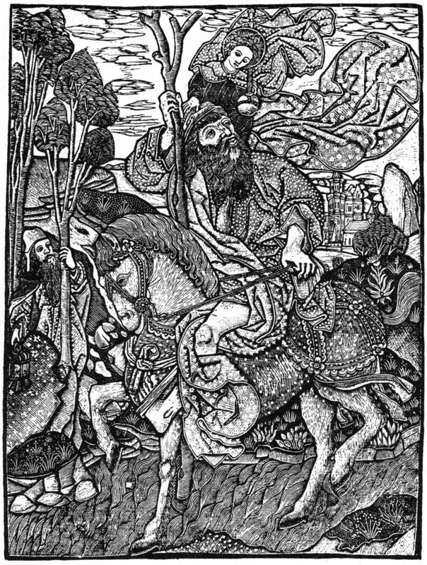 St Christopher on horseback, 1964.  Artist: Anon