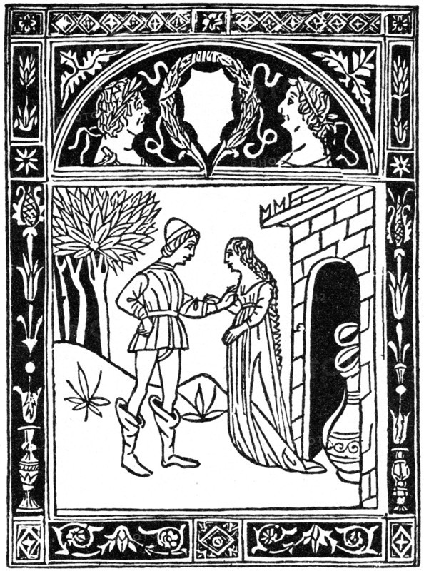 Thais and the youth, 1487 (1964). Artist: Anon