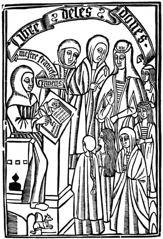 Title page to the Libre de les Dones of Cardinal Ximenes, Barcelona, 1495, (1964).  Artist: Anon