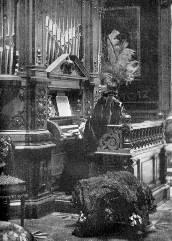 The Queen of Romania playing the organ, 1904. Artist: Unknown