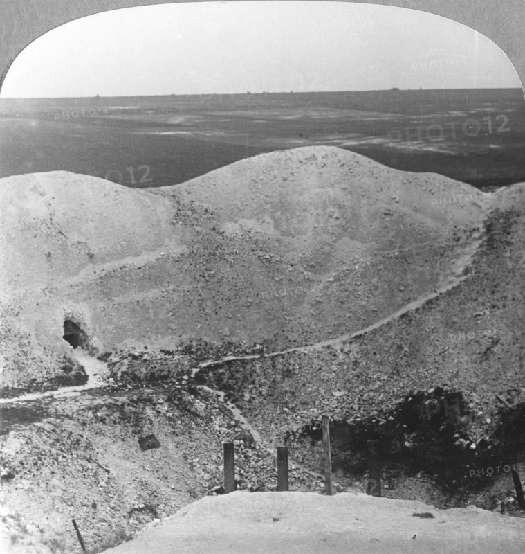 Mine crater at La Boiselle, the Somme, France, World War I, c1916-c1918. Artist: Realistic Travels Publishers