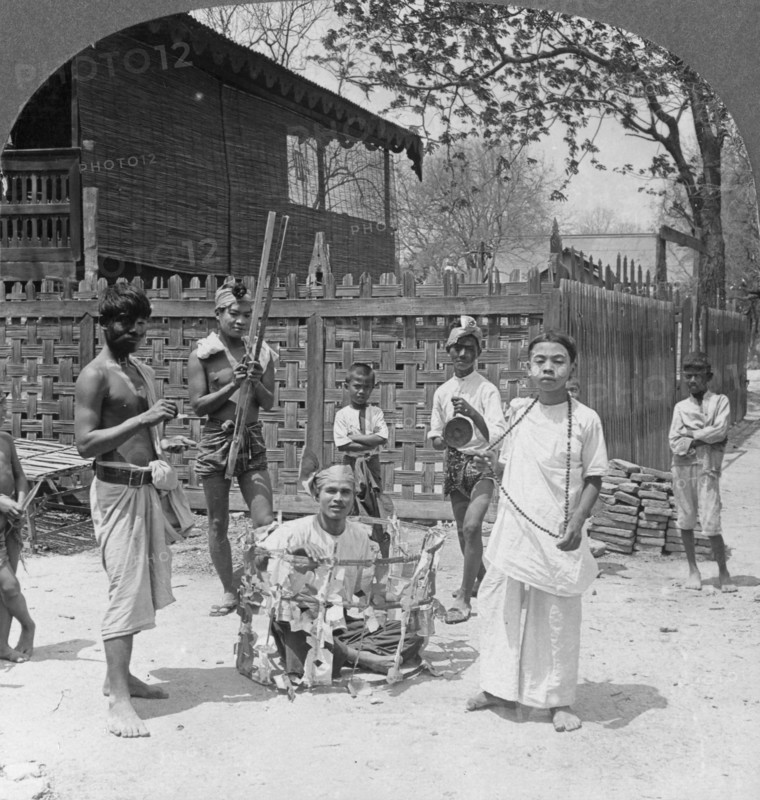 Scene during a festival, Burma, 1908. Artist: Stereo Travel Co