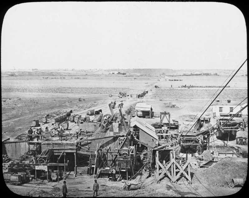 Washing gear and floors at a mine, South Africa, c1890. Artist: Unknown