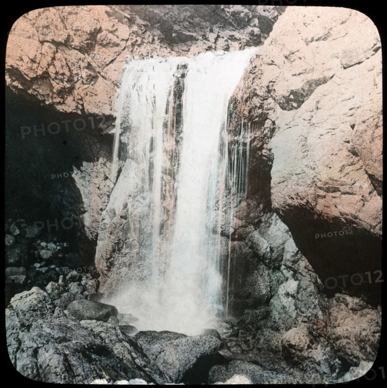 Waterfall, Mullion, Cornwall, late 19th or early 20th century. Artist: Church Army Lantern Department