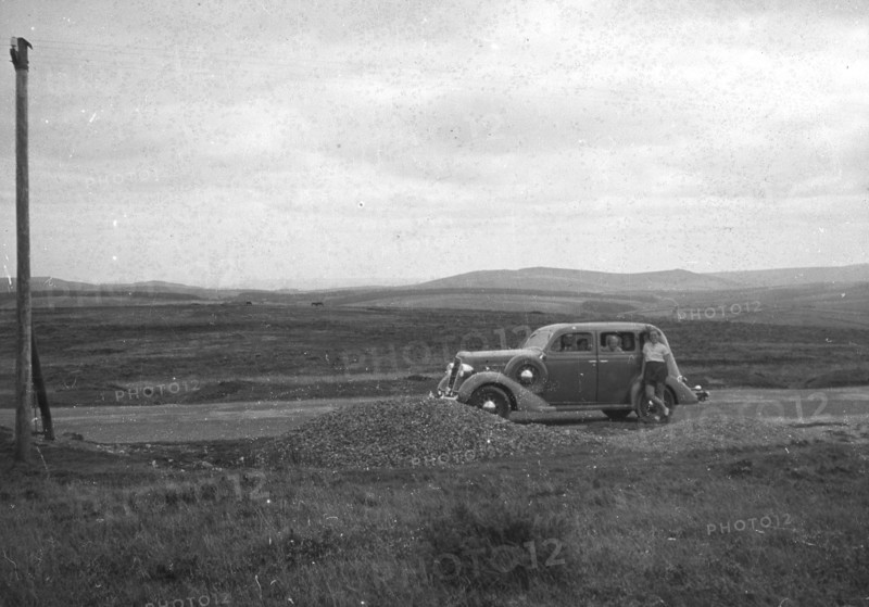 Car on Bodmin Moor, Cornwall, c1930s-c1940s(?). Artist: Unknown