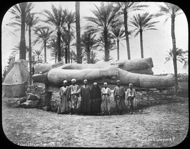 Fallen colossal statue of Rameses the Great, Memphis, Egypt, c1890. Artist: G Lekegian