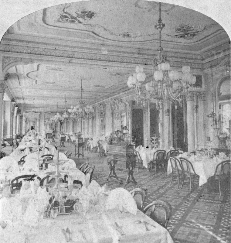Dining room, Baldwin Hotel, San Francisco, USA, late 19th century.  Artist: Nesemann