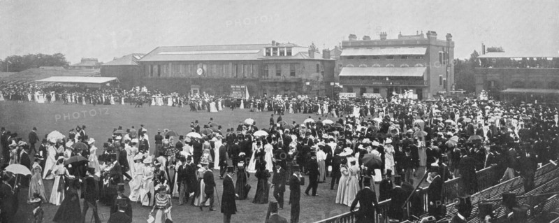 Lord's Cricket Ground, the luncheon interval, London, c1899. Artist: RW Thomas