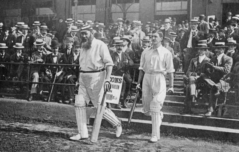Dr WG Grace, English cricketer, walking out to bat, c1899. Artist: WA Rouch