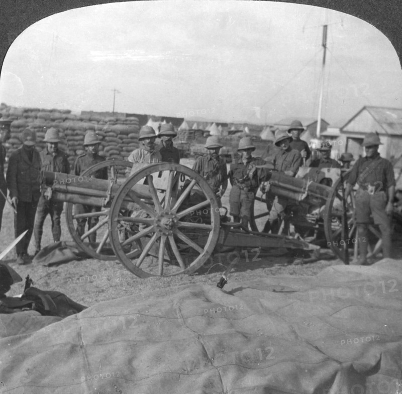 'Spoils of war, gun and stores captured from the Turks, Palestine', World War I, c1914-c1918. Artist: Realistic Travels Publishers