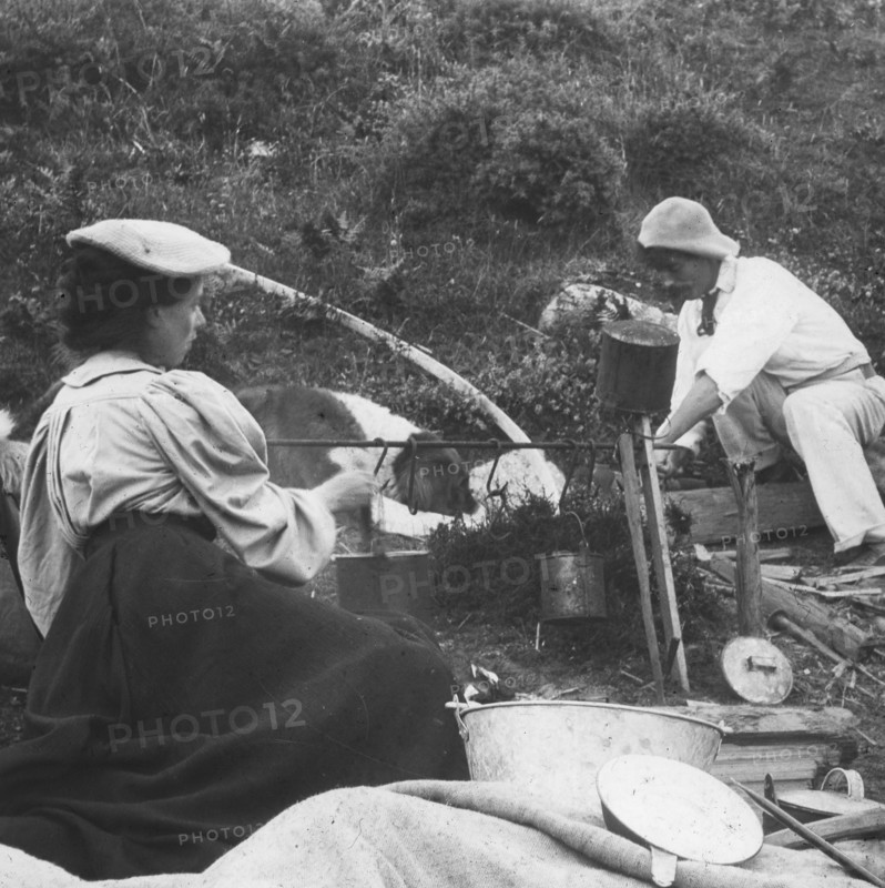 Cooking on the fire, early 20th century(?). Artist: Unknown